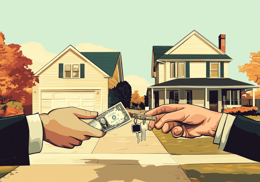 Handing over keys for cash in Horn Lake MS for a vandalized home